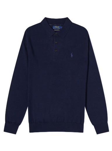 Pulóver Polo by Ralph Lauren Knitted Polo Hunter Crewneck Sötétkék | 710876852003