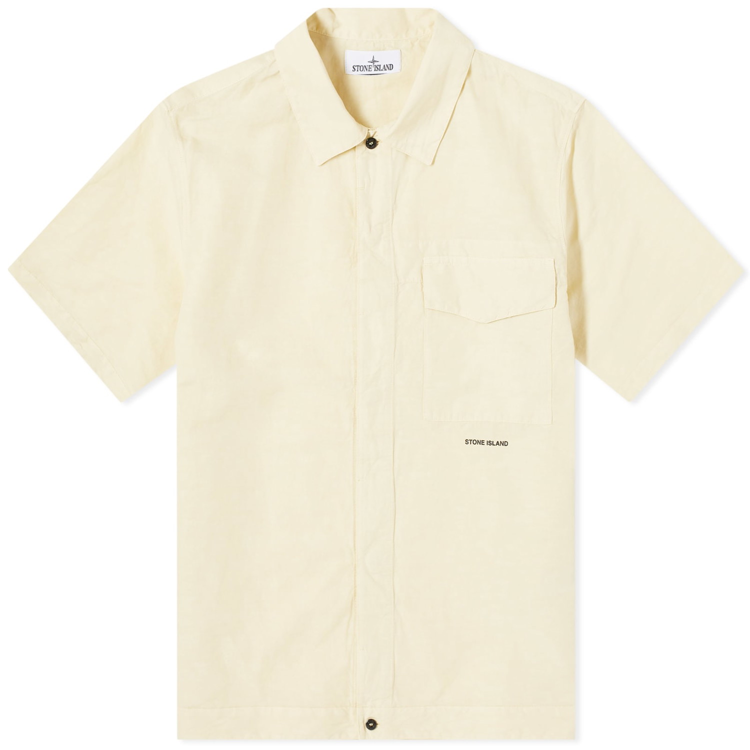 Ing Stone Island Cotton Canvas Shorts Sleeve Shirt Bézs | 801511809-V0091, 0