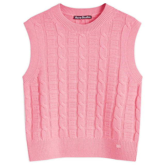 Pulóver Acne Studios Face Knitted T-Shirt Rózsaszín | C60091-CKQ