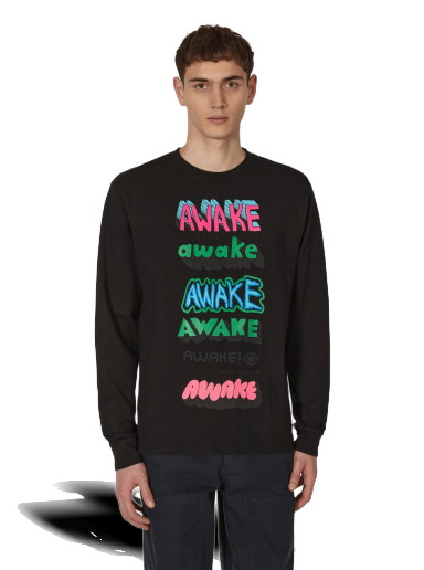 Póló Awake NY Stefan Meier Printed Longsleeve T-Shirt Fekete | AWK-FW22-TS004 BLA