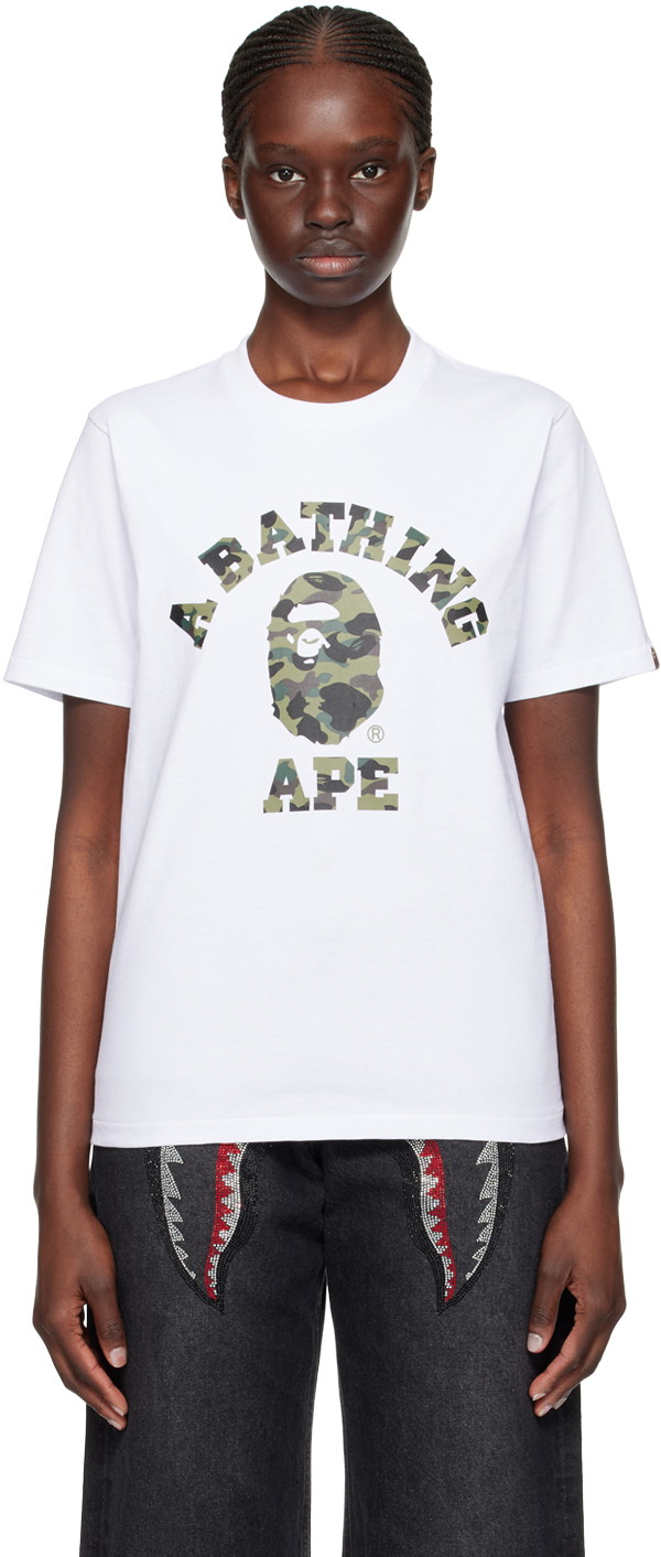 Póló BAPE 1st Camo College T-Shirt Fehér | 001TEK302008L