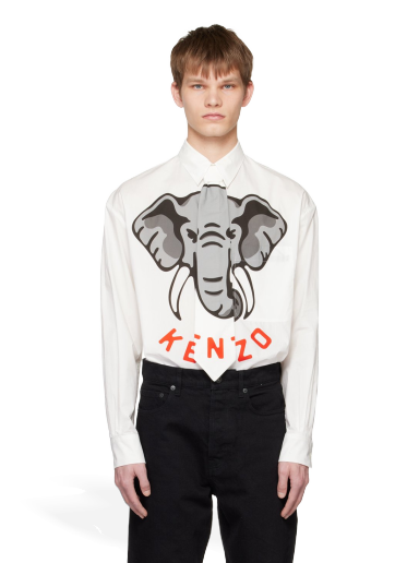 Ing KENZO Paris Detachable Tie Shirt Fehér | FD55CH4219I4