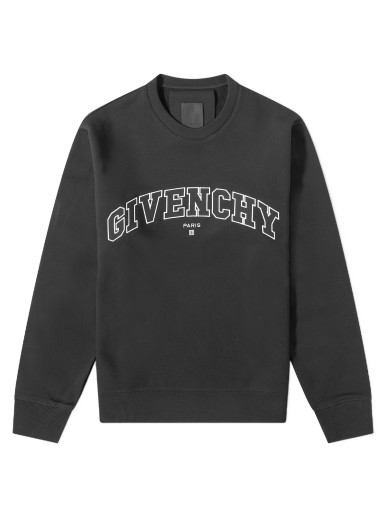 Sweatshirt Givenchy College Embroidered Logo Crew Sweat Black Fekete | BMJ0H63Y78-001