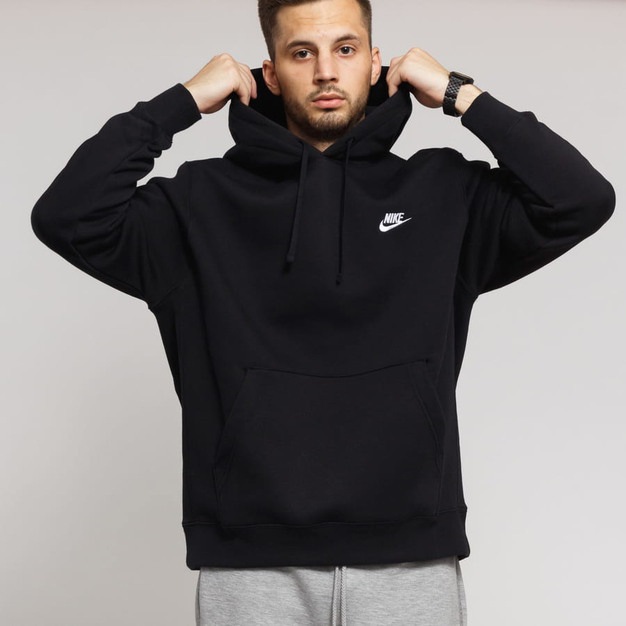 Sweatshirt Nike NSW Club Hoodie PO Fekete | BV2654-010, 1
