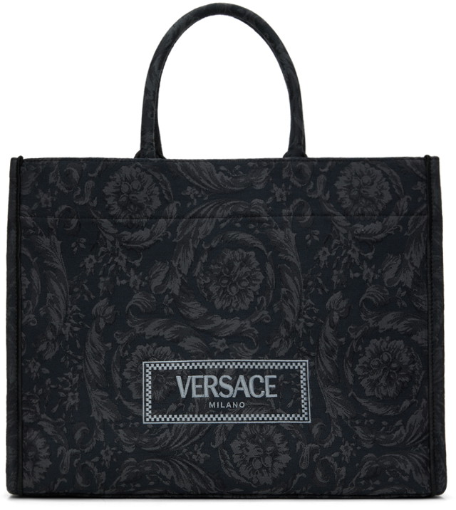 Vászontáskák Versace Barocco Athena Large Tote Fekete | 1013152_1A09741