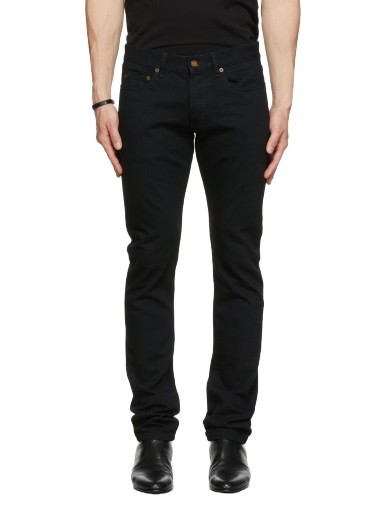 Farmer Saint Laurent Slim Worn Jeans Fekete | 597052YF899