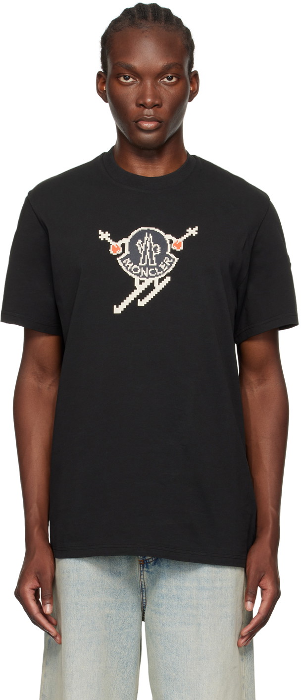 Póló Moncler Black Ski Logo T-shirt Fekete | J20918C0001083927