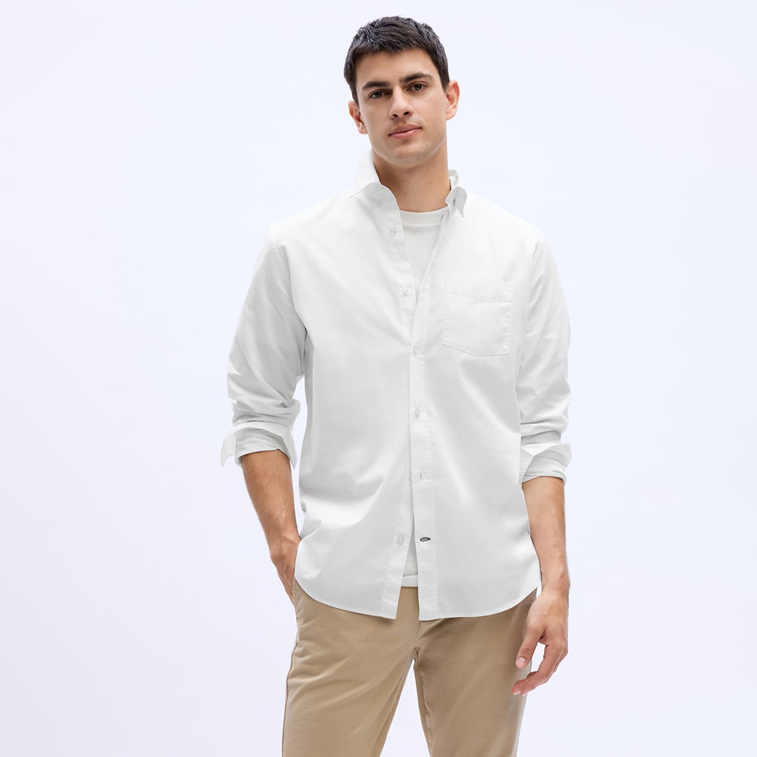 Ing GAP Standard Stretch Poplin Shirt Optic White Fehér | 750552-09, 0