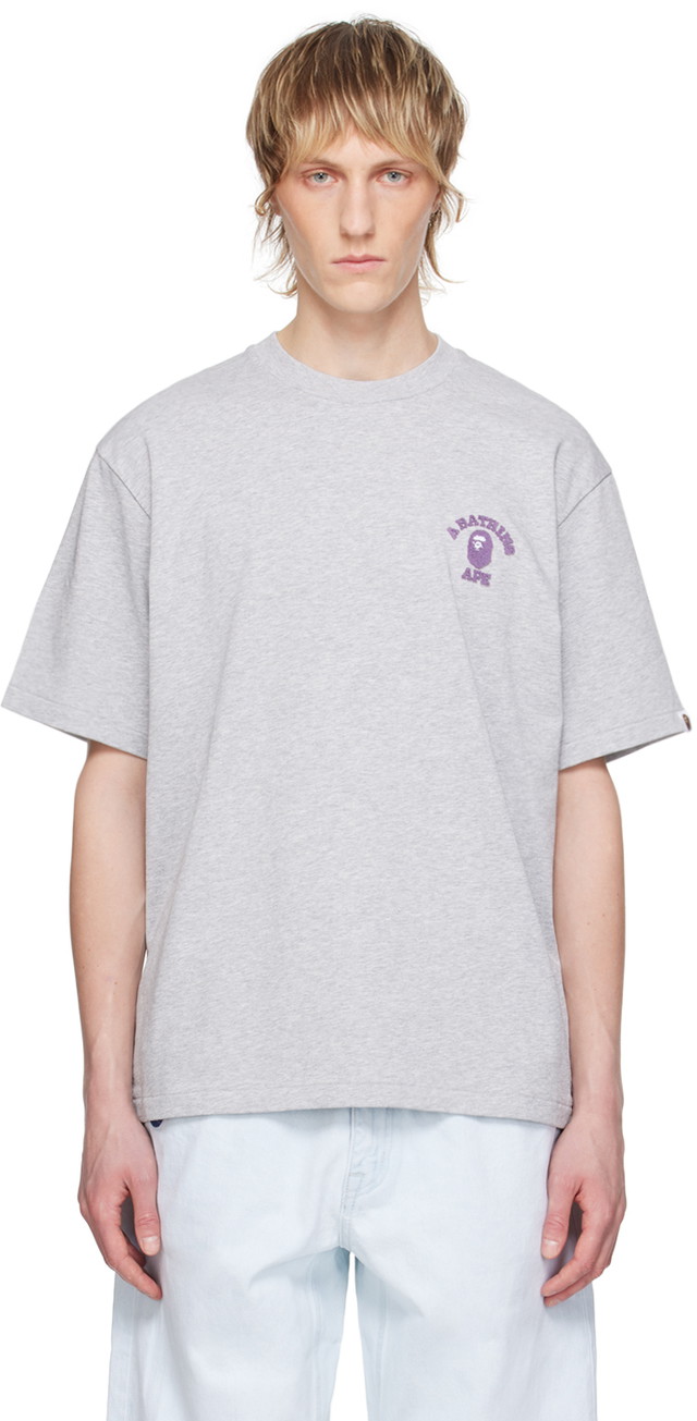 Póló BAPE BAPE Gray College One Point T-Shirt Szürke | 001TEK301302M