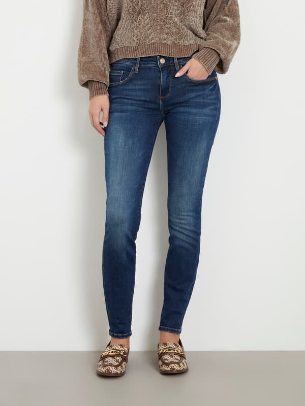 Farmer GUESS Mid Rise Skinny Denim Pant Sötétkék | W2YA99D4Q03