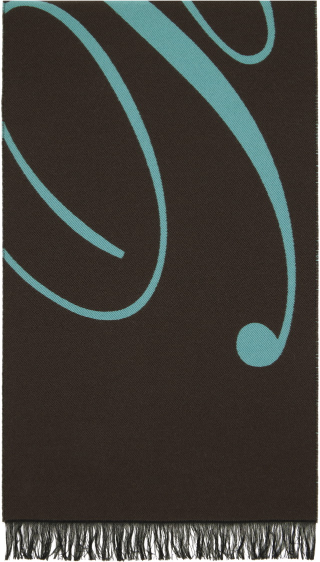 Sálak és kendők Burberry Logo Wool Silk Scarf Gray / Blue Szürke | 8079175
