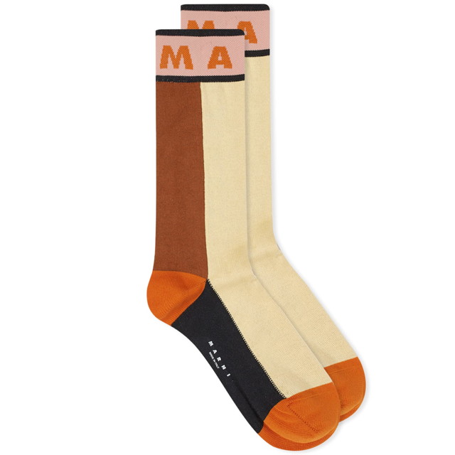 Zoknik és harisnyanadrágok Marni Logo Socks "Dust Apricot" Bézs | SKMC0185Q0-INR15