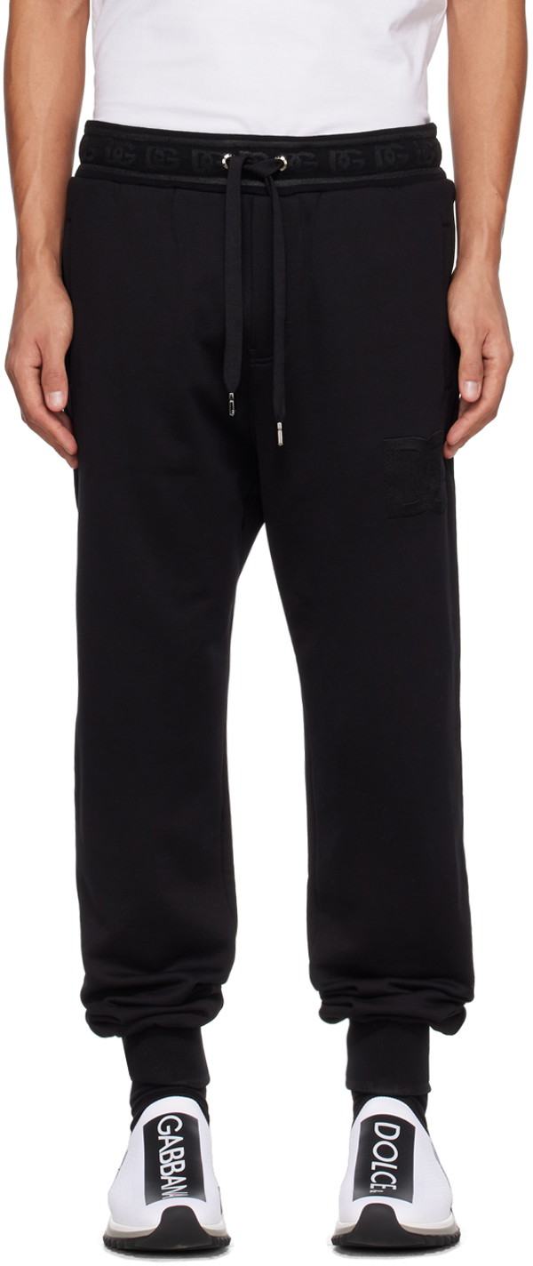 Sweatpants Dolce & Gabbana Black 'DG' Lounge Pants Fekete | GVUIHZFU7DU