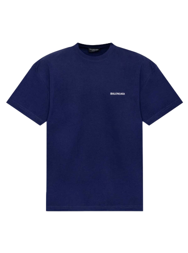 Póló Balenciaga Logo Medium Fit T-Shirt Sötétkék | 612966TIVG53967