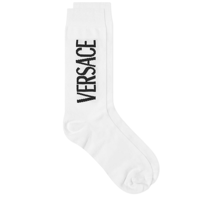 Fehérnemű és zoknik Versace Men's Logo Sock White/Black Fehér | 1008835-1A07875-2W020