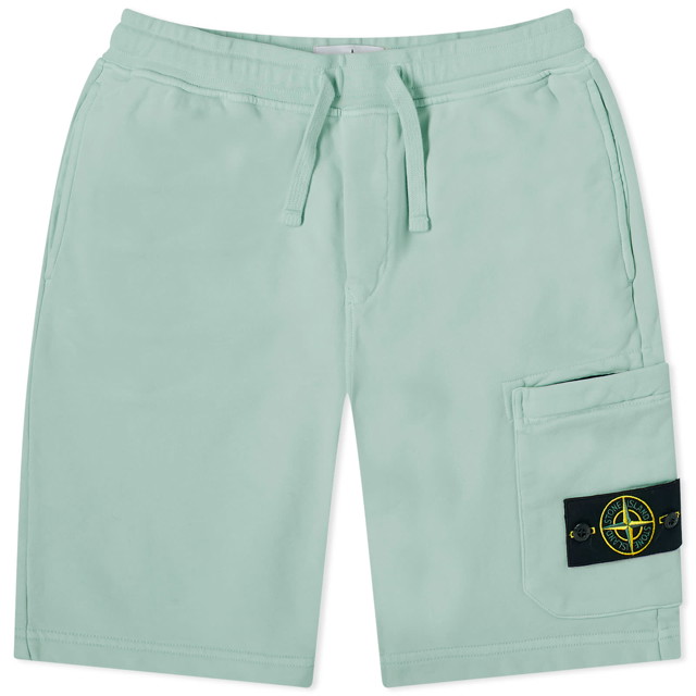 Rövidnadrág Stone Island Garment Dyed Sweat Shorts Zöld | 801564651-V0052