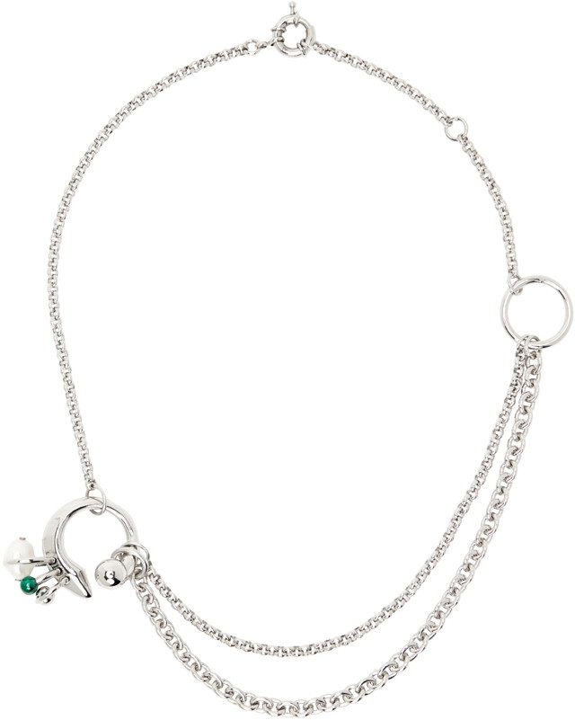 Nyakláncok és láncok Acne Studios Multi-Chain Charm Necklace Szürke | C50426-