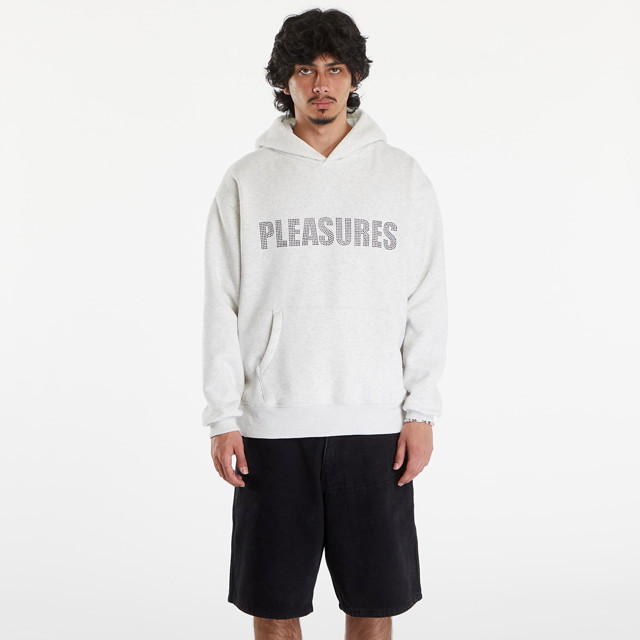 Sweatshirt Pleasures Rhinestone Impact Hoodie Light Heather Grey Fehér | P24SU003 GREY