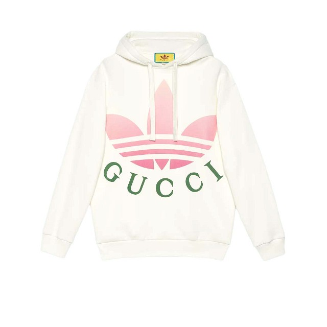 Sweatshirt Gucci adidas xJersey Hooded Sweatshirt White Fehér | 717427 XJE2C 9258
