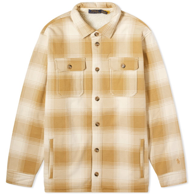 Quilted Plaid Overshirt "Winter Cream/Cafe Tan"