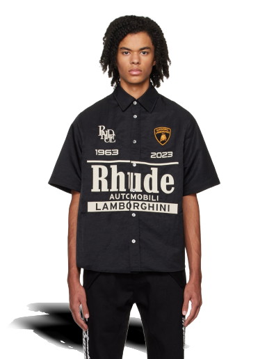 Ing Rhude Automobili Lamborghini Edition Shirt Fekete | RHFW23SR33062372