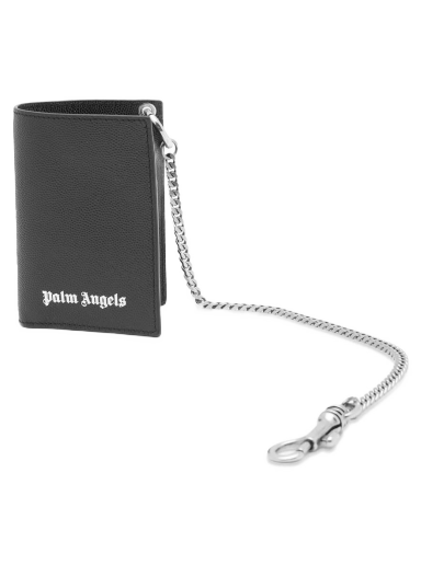 Pénztárca Palm Angels Chain Card Holder Black/White Fekete | PMND009F22LEA0021001
