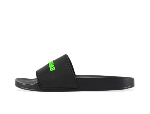 Sneakerek és cipők Balenciaga Pool Slide Black Fluo Green Fekete | 565826W1S811030