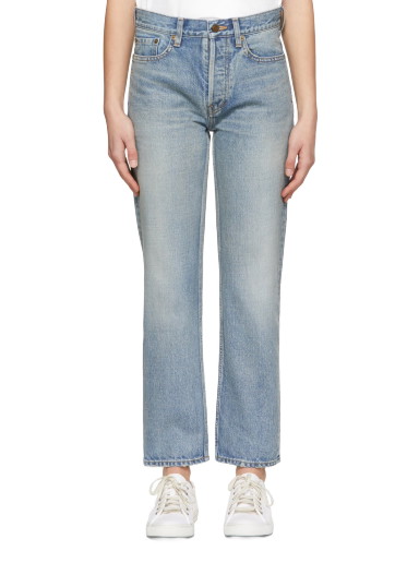 Farmer Saint Laurent 90's Cropped Jeans Kék | 688488 Y35DC