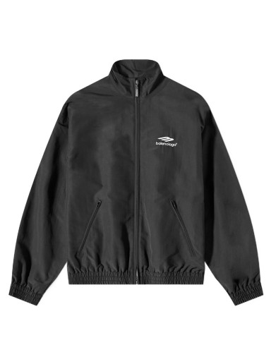 Dzsekik Balenciaga Nylon Track Jacket Black Fekete | 704505-TKO48-1000