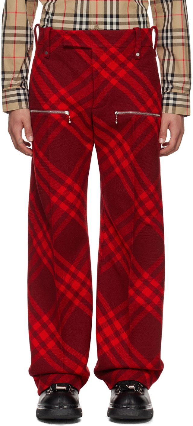 Nadrág Burberry Check Trousers 
Piros | 8079154
