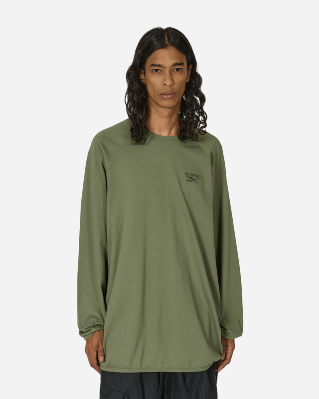 Póló Reebok Hed Mayner Oversized Raglan Longsleeve T-Shirt Army Green Zöld | RMAA00BC99JER0015500