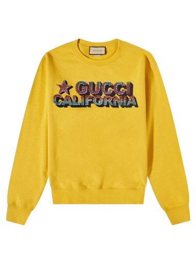 Sweatshirt Gucci California Crew Neck Sweat Sárga | 626990-XJEM2-7694