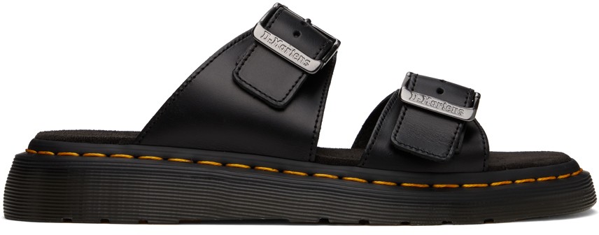 Sneakerek és cipők Dr. Martens Black Josef Leather Buckle Slide Sandals Fekete | 31570001, 0