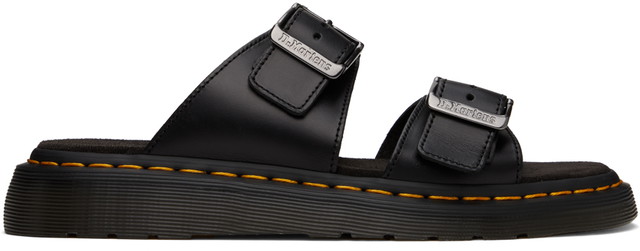 Sneakerek és cipők Dr. Martens Black Josef Leather Buckle Slide Sandals Fekete | 31570001