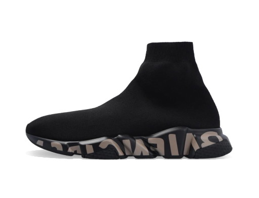 Sneakerek és cipők Balenciaga Speed Graffiti Trainers "Black/Dark Beige" Fekete | 645334W2DB71910