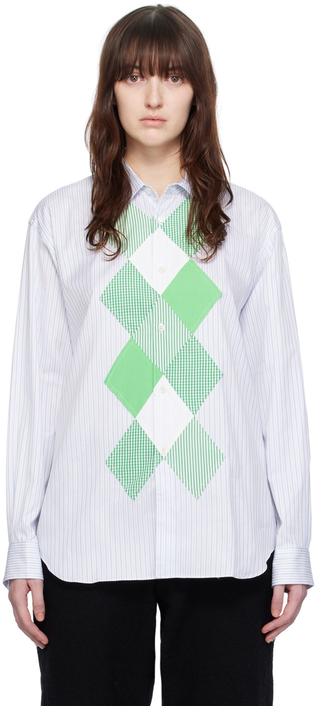 Ing Comme des Garçons Striped Shirt Zöld | FL-B024-051, 0