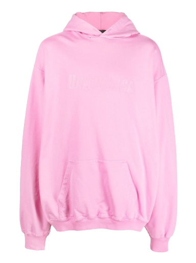 Sweatshirt Balenciaga Destroyed Logo-Print Hoodie Rózsaszín | 729361TNVL2