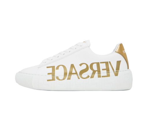 Sneakerek és cipők Versace La Greca White & Gold Logo Fehér | 1004184_1A06574