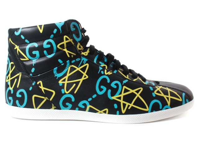 Sneakerek és cipők Gucci Ace High-Top Graffiti Ghost Stars Fekete | 448480 DSV30 1075
