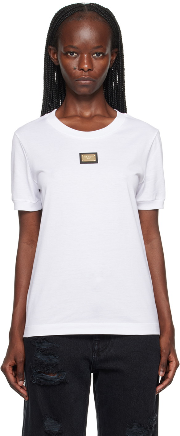 Póló Dolce & Gabbana White 'DG' T-Shirt Fehér | F8N08T FU7EQ