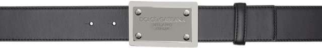 Övek Dolce & Gabbana Black Plaque Belt Fekete | BC4777AW576