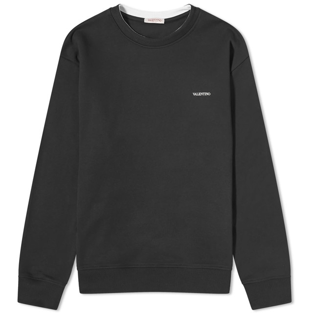 Pulóver Valentino Men's Logo Crew Sweat Black Fekete | 4V3MF26W9UG-0NO