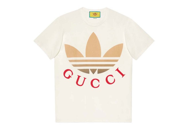 Póló Gucci adidas x Logo T-shirt White/Beige Bézs | 548334 XJE7A 9275