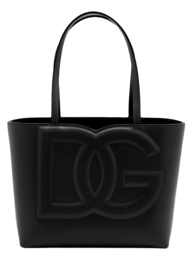 Vászontáskák Dolce & Gabbana Logo Leather Tote Bag Fekete | BB7337AW576-80999