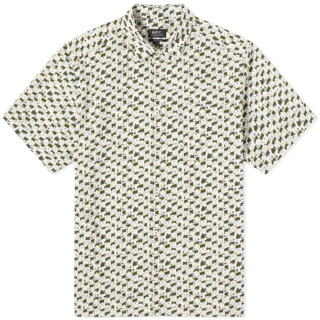 Ing A.P.C. Ross Short Sleeve Shirt Zöld | COGWL-H12541-KAF