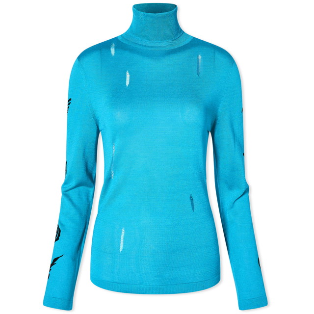 Sweatshirt Andersson Bell Augen Flocking Inner Knit Top Kék | ATB999W-BLUE