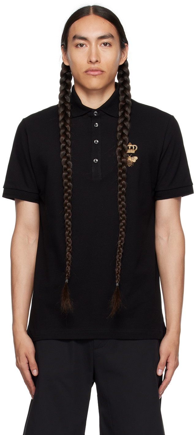 Black Embroidered Polo