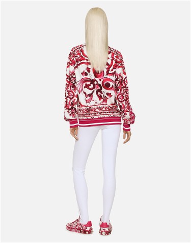 Sweatshirt Dolce & Gabbana Zip-up Cady Sweatshirt With Majolica Print 
Piros | F9Q75TFPIAHH63TN, 2