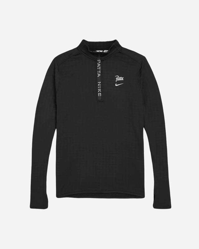 Póló Nike Patta Running Team Half-Zip Longsleeve Black Fekete | FJ3069-010