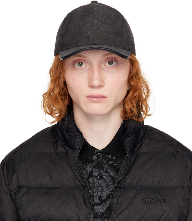 Kupakok Versace Gray Barocco Jacquard Baseball Cap Fekete | 1012214_1A09888